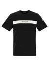 Moncler Men's Cotton T-shirt With Rubberised Logo In Black