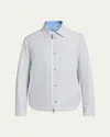 Moncler Cotton Blend Reversible Crescent Down Shirt In White