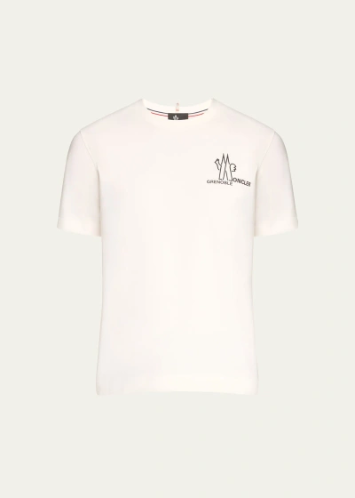 Moncler Men's Crest Logo T-shirt In Cream