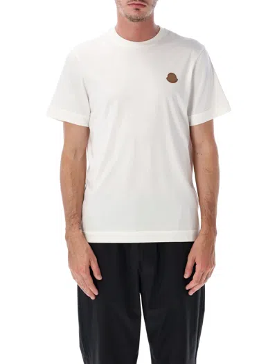 Moncler Men's Crew Neck Short Sleeve T-shirt In Bianco