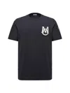 Moncler Cotton T-shirt Featuring Embroidered Patch In Blue