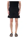 Moncler Men's Crinkled Swim Shorts In Black