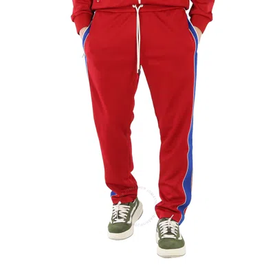 Moncler Men's Dark Red Striped Drawstring Sweatpants