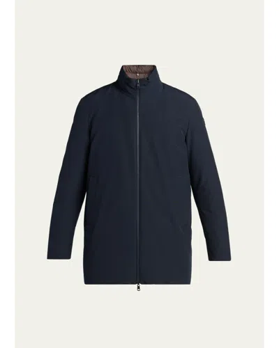 Moncler Men's Didessa Short Down Parka Jacket In Blue