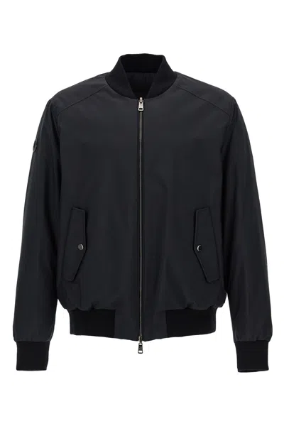 Moncler Reversible Bomber Jacket Featuring Knit Finishes In Black