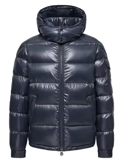 Moncler Men's Down-filled Hooded Puffer Jacket With Detachable Hood & Drawstring Hem In Blu