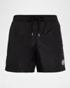Moncler Logo-patch Swim Shorts In Black