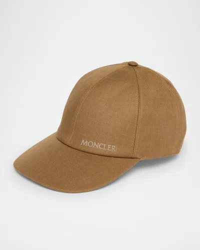 Moncler Men's Edit Baseball Hat In Cognac