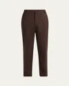 Moncler Wool Blend Gabardine Tailored Trousers, Men, Brown, Size: 48 In Brown