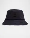 Moncler Logo Bucket Hat Featuring Structured Crown In Blue
