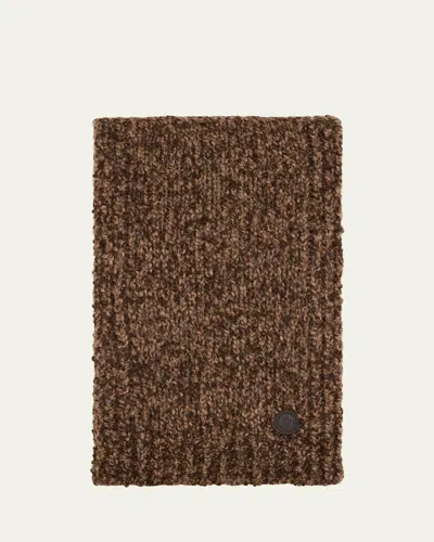Moncler Men's Edit Wool And Alpaca Blend Scarf In Brown