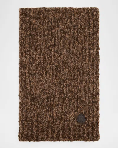 Moncler Men's Edit Wool And Alpaca Blend Scarf In Brown