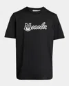 Moncler Men's Embroidered Logo T-shirt In Light Blue