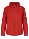 Moncler Red Solid Hood Jacket In Red