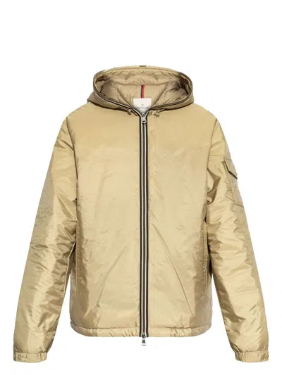 Moncler Evettes Nylon Hooded Jacket In Brown