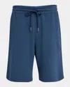 Moncler Men's Fleece Drawstring Shorts In Light Blue