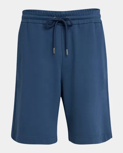Moncler Men's Fleece Drawstring Shorts In Light Blue