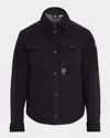 Moncler Men's Fleece Overshirt With Nylon Inserts In Black