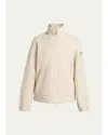 Moncler Stand Collar Zip Cardigan Sweater In Neutral