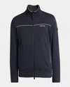Moncler Cotton And Modal Sweatshirt With Zip In Blue