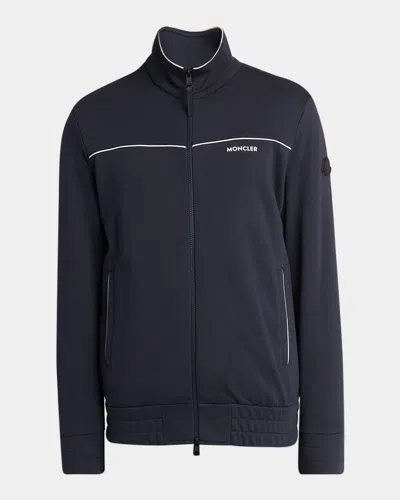 Moncler Cotton And Modal Sweatshirt With Zip In Black