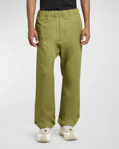 Moncler Men's Flocked Jogger Pants In Medium Green
