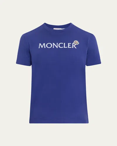 MONCLER MEN'S FLOCKED LOGO T-SHIRT