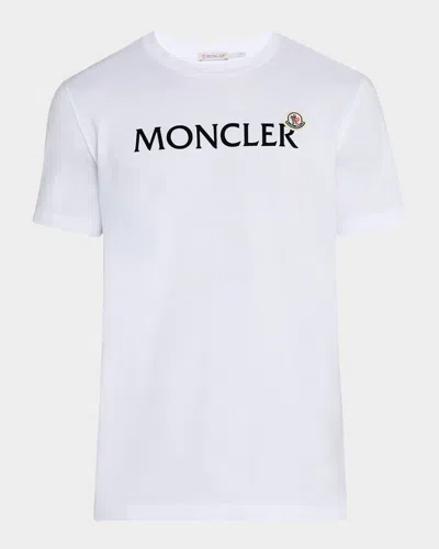 MONCLER MEN'S FLOCKED LOGO T-SHIRT