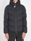 Moncler Puffer Jacket With Detachable Hood And Pockets In Black