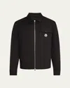 Moncler Cotton Gabardine Zip-up Shirt Jacket Black In Black