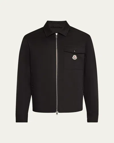 MONCLER MEN'S FULL-ZIP TWILL OVERSHIRT