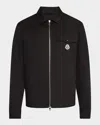 Moncler Men's Full-zip Twill Overshirt In Black