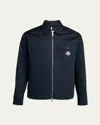 Moncler Men's Full-zip Twill Overshirt In Navy