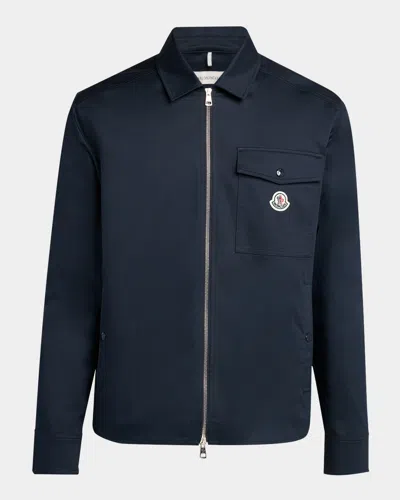MONCLER MEN'S FULL-ZIP TWILL OVERSHIRT