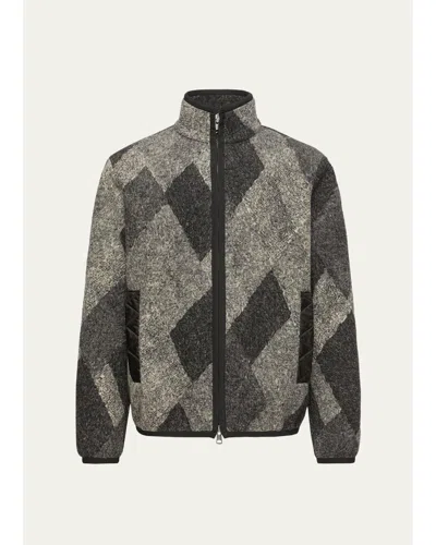 Moncler Argyle Wool-blend Jacket In Gray