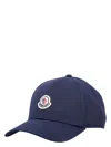 Moncler Structured Black Gabardine Baseball Cap With Logo Patch