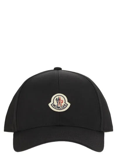 Moncler Men Gabardine Baseball Cap In Black