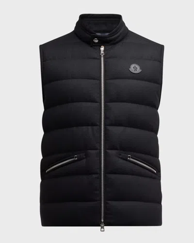 Moncler Men's Gallienne Cashmere-blend Down Vest In Black