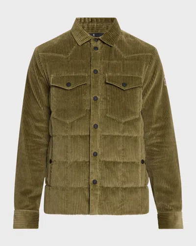 Moncler Grenoble Padded Shirt Jacket In Green