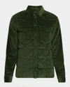 Moncler Men's Gelt Down Corduroy Overshirt In Dark Green