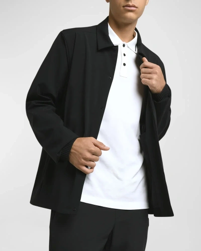 Moncler Men's Girardin Solid Snap-front Overshirt In Black
