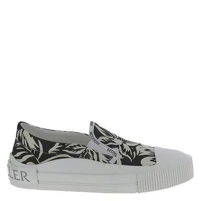 Moncler Men's Glissiere Floral Print Slip-on Sneakers In White