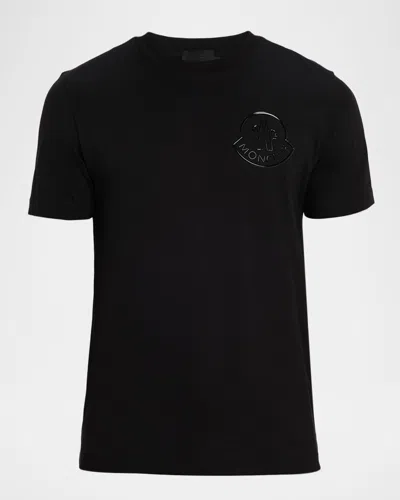 MONCLER MEN'S GLOSSY LOGO CREWNECK T-SHIRT