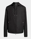 Moncler Grimpeurs Nylon Jacket W/ Hood In Dark Black