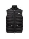 Moncler High Collar Puffer Quilted Sleeveless Jacket In Black