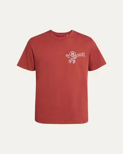 Moncler Men's Heavyweight Graphic T-shirt In Medium Red