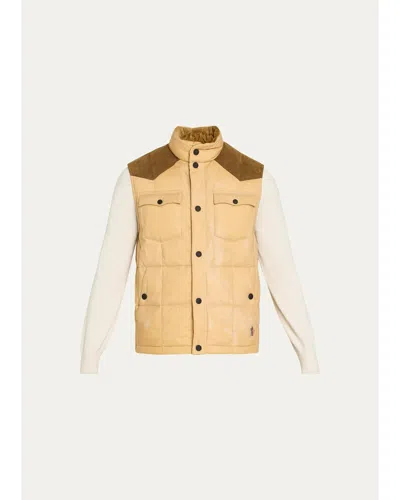 Moncler Men's Kobuk Quilted Down Vest In Brown