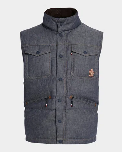Moncler Men's Krachan Puffer Vest In Gray