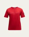 Moncler Men's Laminated Logo T-shirt In Red