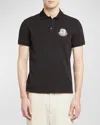 Moncler Year Of The Snake-patch Polo Shirt In Charcoal